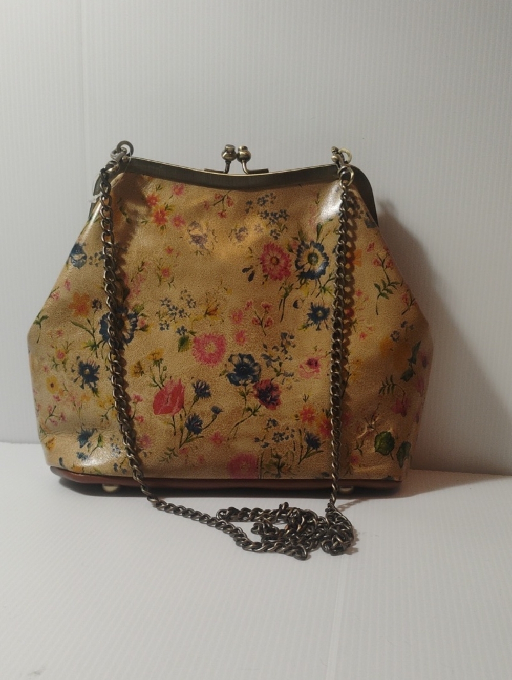 Patricia Nash Yellow Floral Kiss-Lock Crossbody Bag